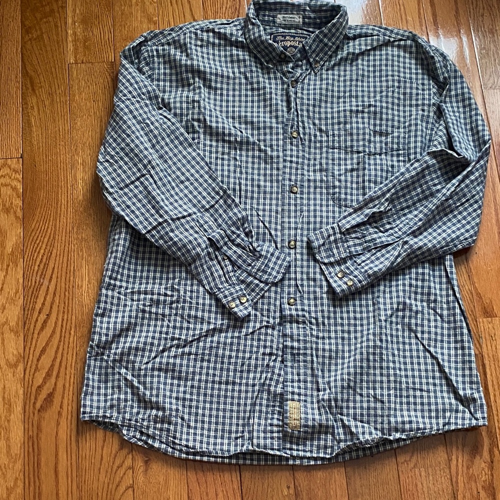 Aeropostale Blue Checkered Casual Shirt
